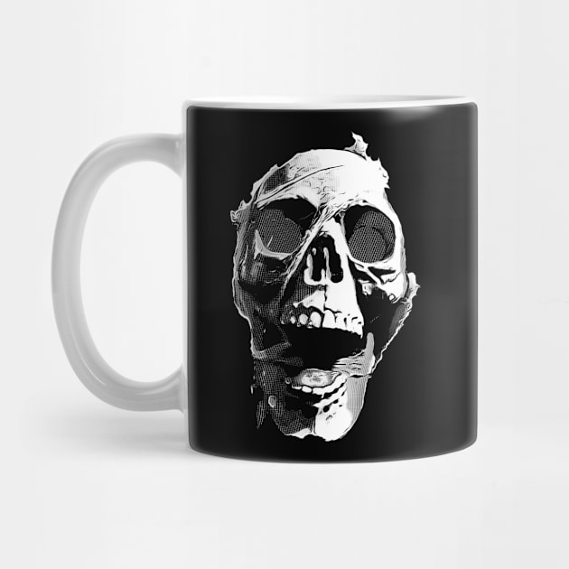 Ghost Night Spookshow Black and White Screaming Skull by Ghost Night Spookshow